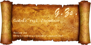 Gabányi Zsombor névjegykártya
